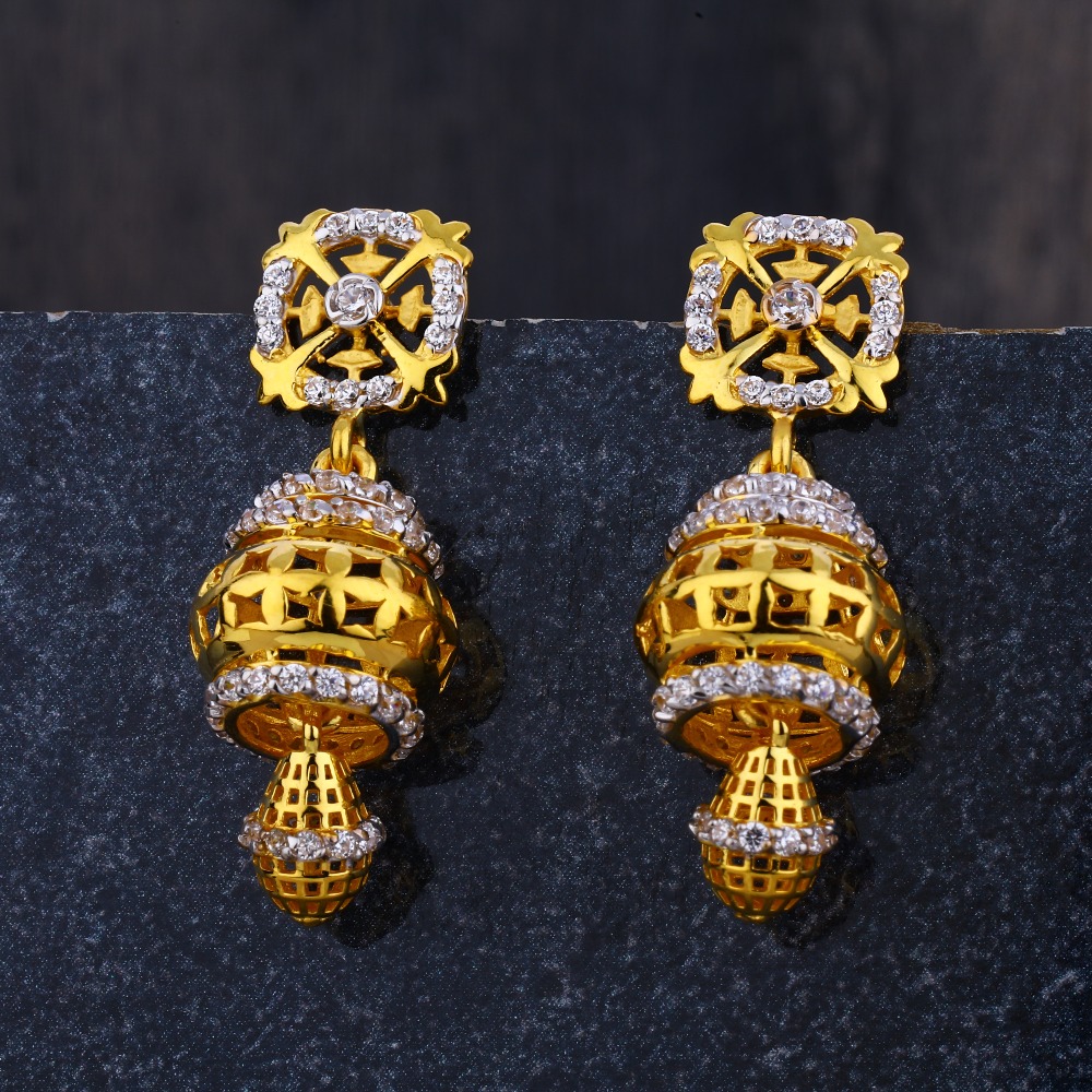 916 Gold CZ Ladies Jhummar Earring  LJE281