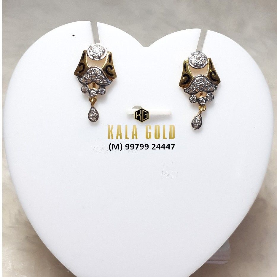 916 Fancy CZ Oxidised Earrings