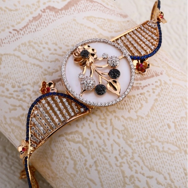 18 carat rose gold designer kada bracelet RH-LB601