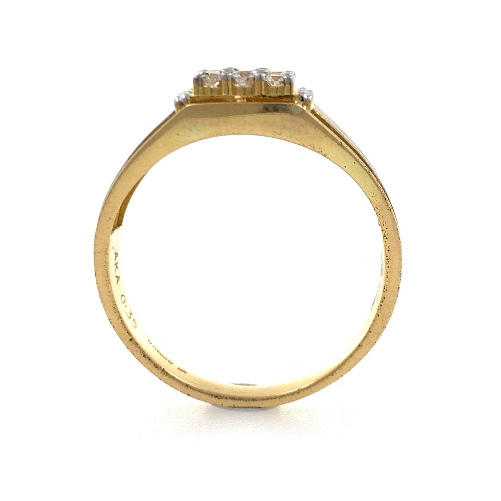 18kt / 750 yellow gold classic handmade diamond gents ring 8gr63