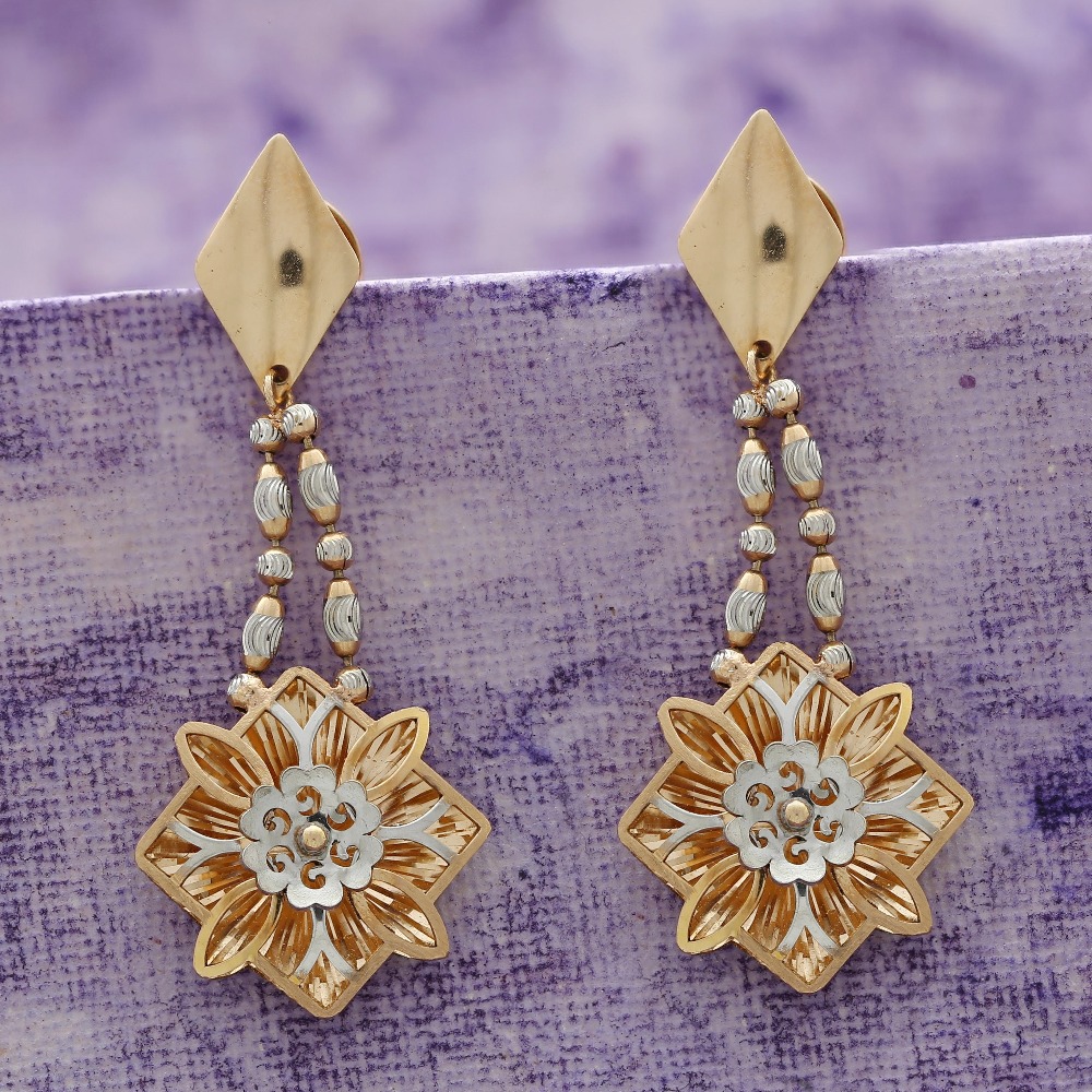 Lavish Rose Gold Drop Earrings In 18kt