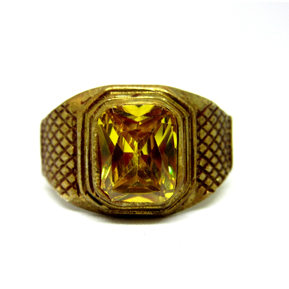 Gold plated pokhraj ring sr925-67
