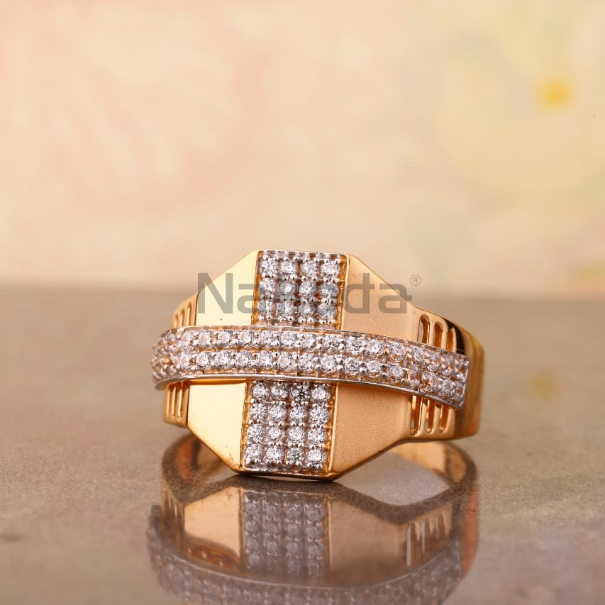 750 Rose Gold Hallmark Exclusive Men's Ring RMR114
