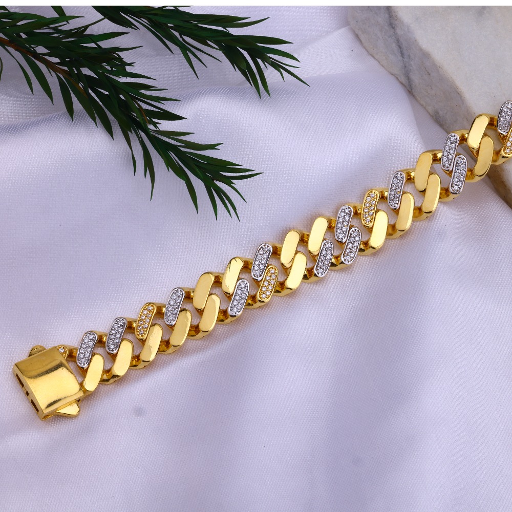 22k 916 gold gorgeous gents bracelet