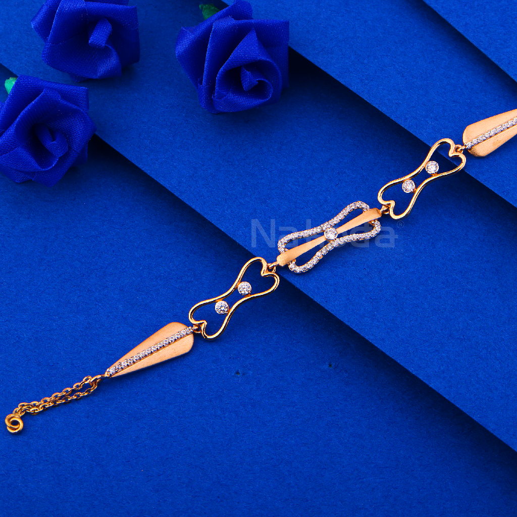 750 Rose Gold Women's Stylish CZ  Bracelet RLB111