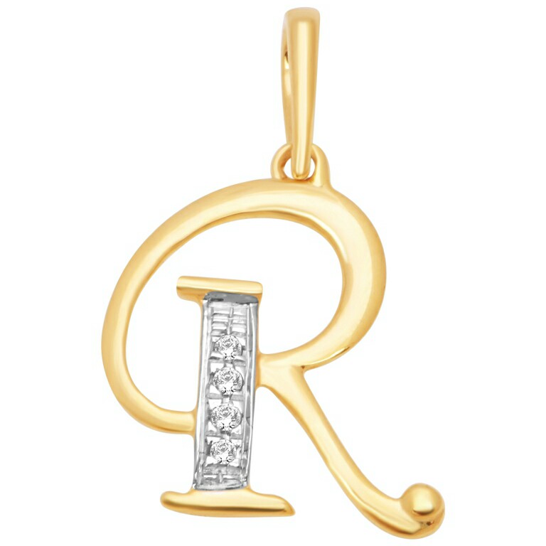 18k gold real diamond pendant mga - rp0018