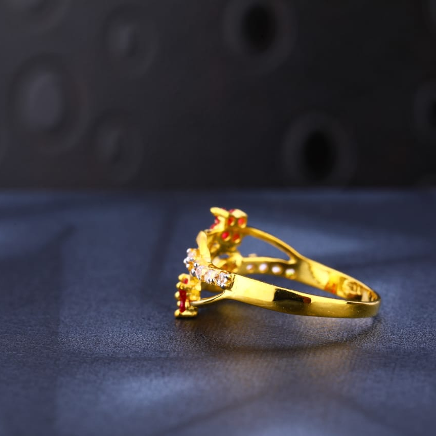 916 Gold CZ Hallmark Designer Ladies Ring LR957
