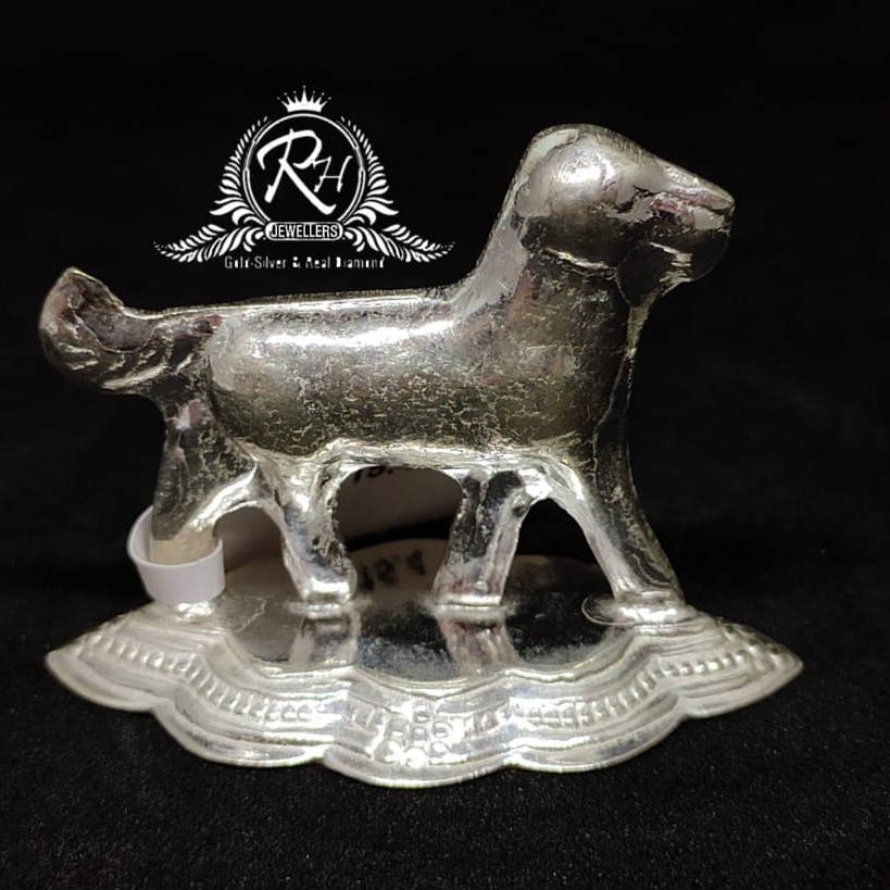 Silver dog charm statue  rh-mt961