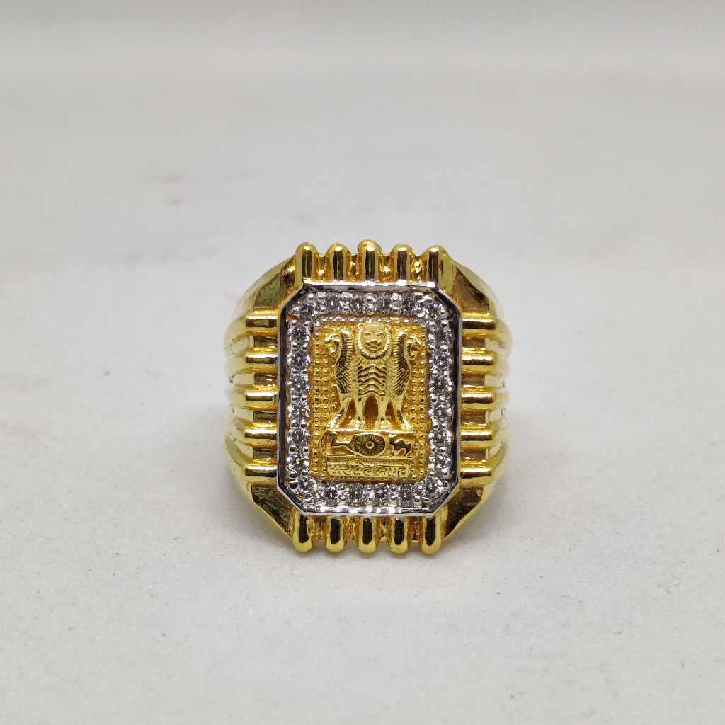 Manufacturer of Mens exclusive heavy weight ashok stambh gold desinger ring-mhr44  | Jewelxy - 134497