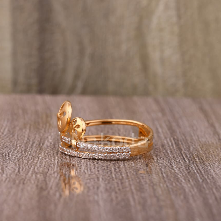 750 Rose Gold Stylish Ladies Hallmark Ring RLR933