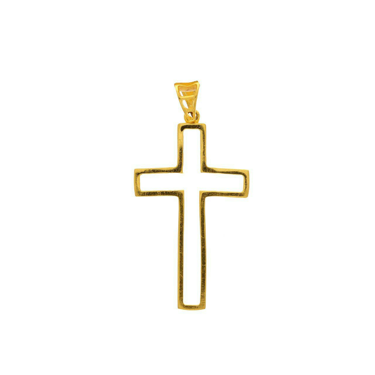 Cross religious gold pendant