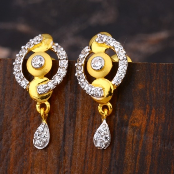 22 carat gold delicate ladies earrings RH-LE461