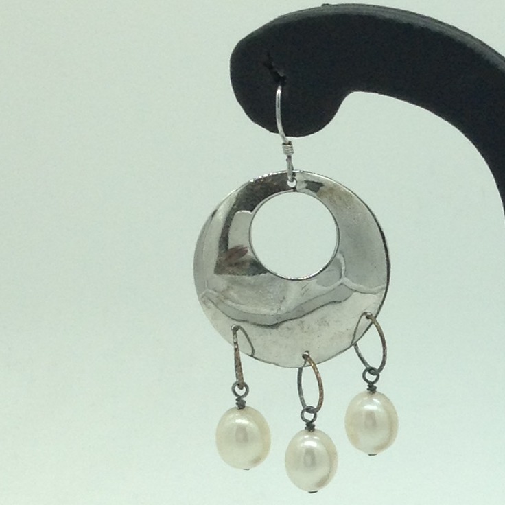 Pearl Silver Ear Hangings JER0108