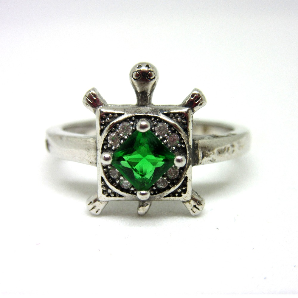 Green Jasper Style Stacking Stone Band Ring