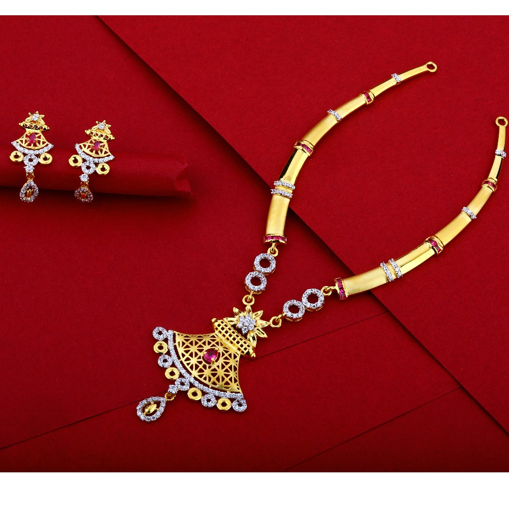 916 Gold CZ Ladies Gorgeous Necklace Set LN36