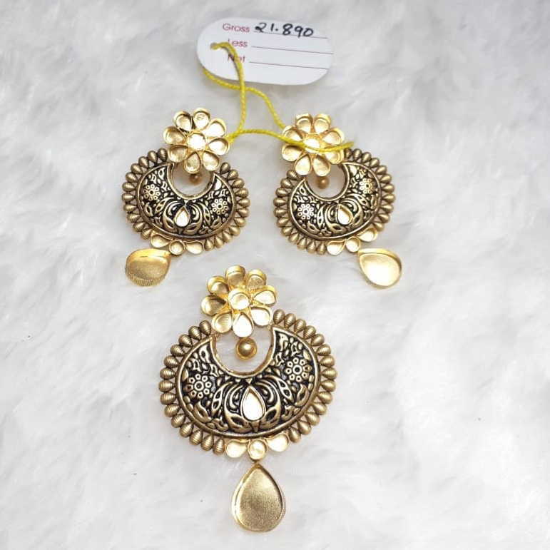 916 Gold Designer Flower Design Pendant Set KG-PS01