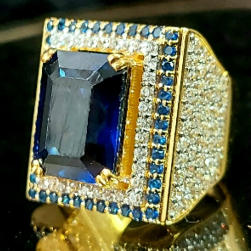 916 Gold Fancy Gent's Singal Stone Ring