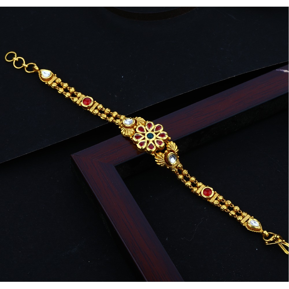 916 CZ gold Hallmark Light Weight Attractive Design Bracelet 