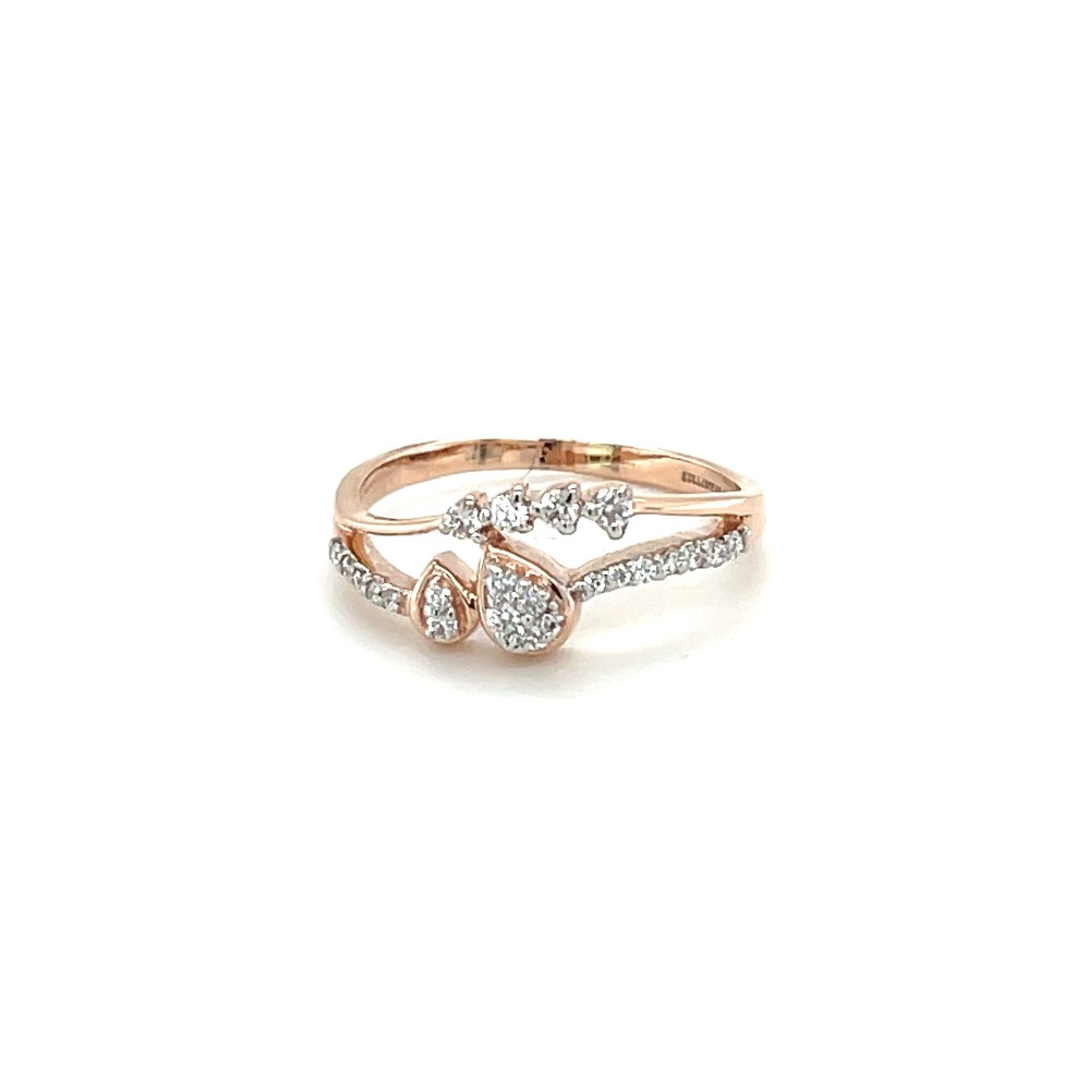 Quatro of Round Diamonds on a Twisted Rose Gold Band Ring