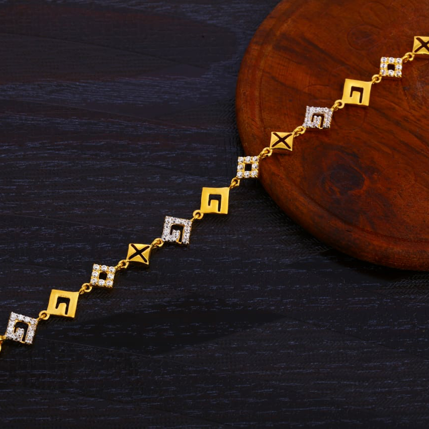 916 Gold Ladies CZ Exclusive Bracelet LB373