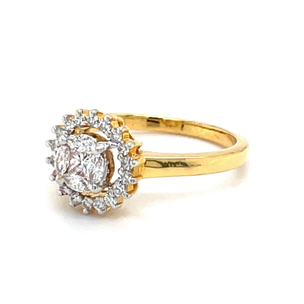 Buy quality Pressure Setting in a SunFlower Design Diamond Ring 0LR184 ...