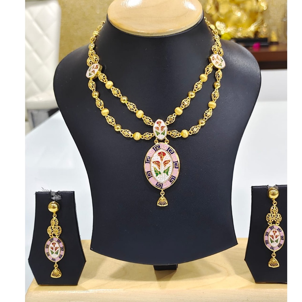 Gold meenakari  necklace Set