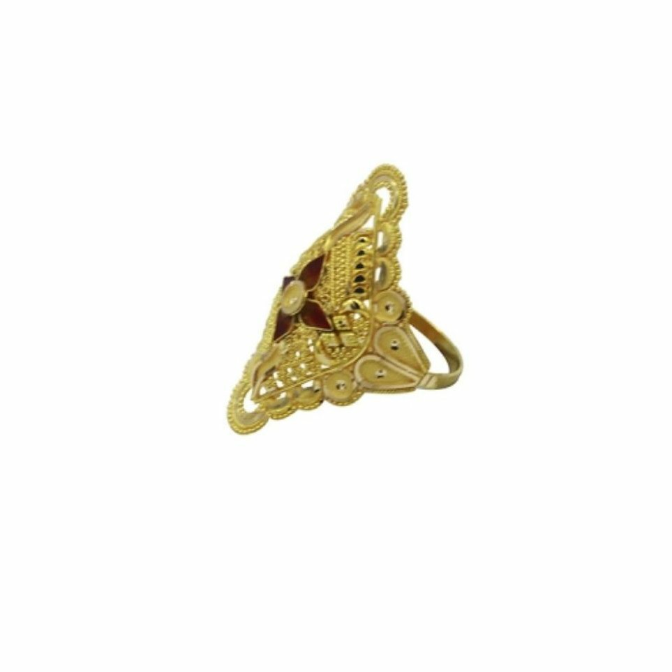 22 k light weight yellow gold ladies ring rj-lrg-007