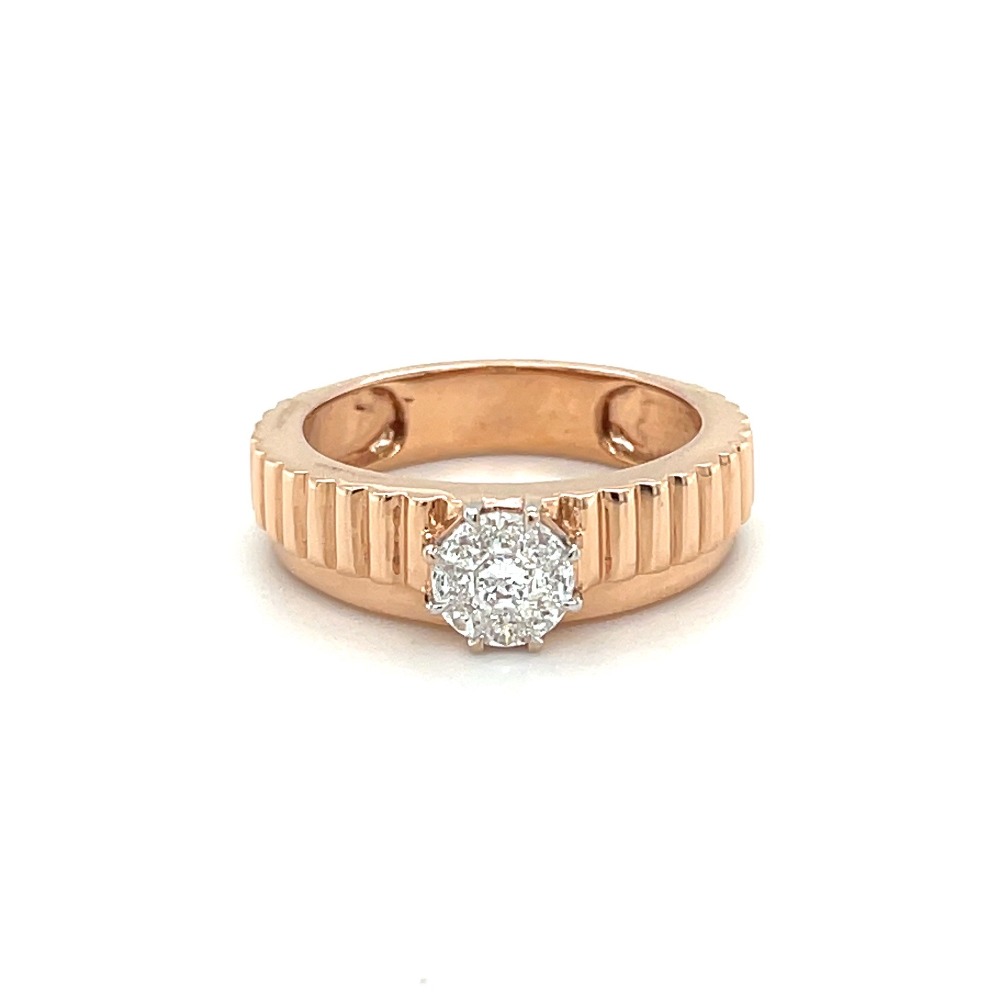Solitaire Engagement Ring With Round Diamond and Decorated Bridge – Euro  Design Jewelry