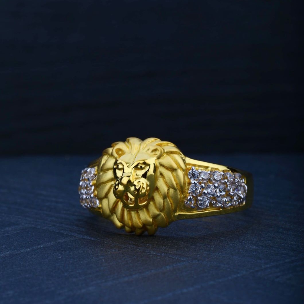 Vintage antique stylish handmade lion bracelet in solid hallmarked 22kt yellow  gold men's bracelet lion face daily use jewelry