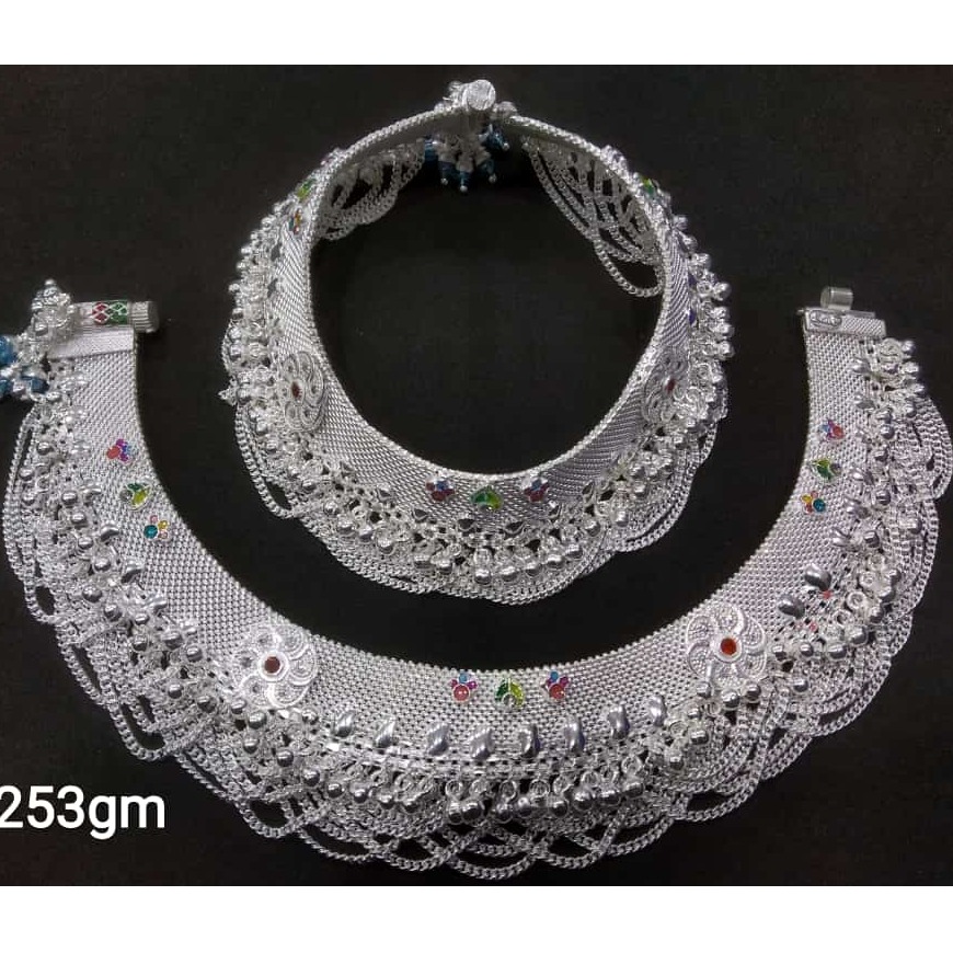 silver heavy traditional ladies anklets payal RH-AP711