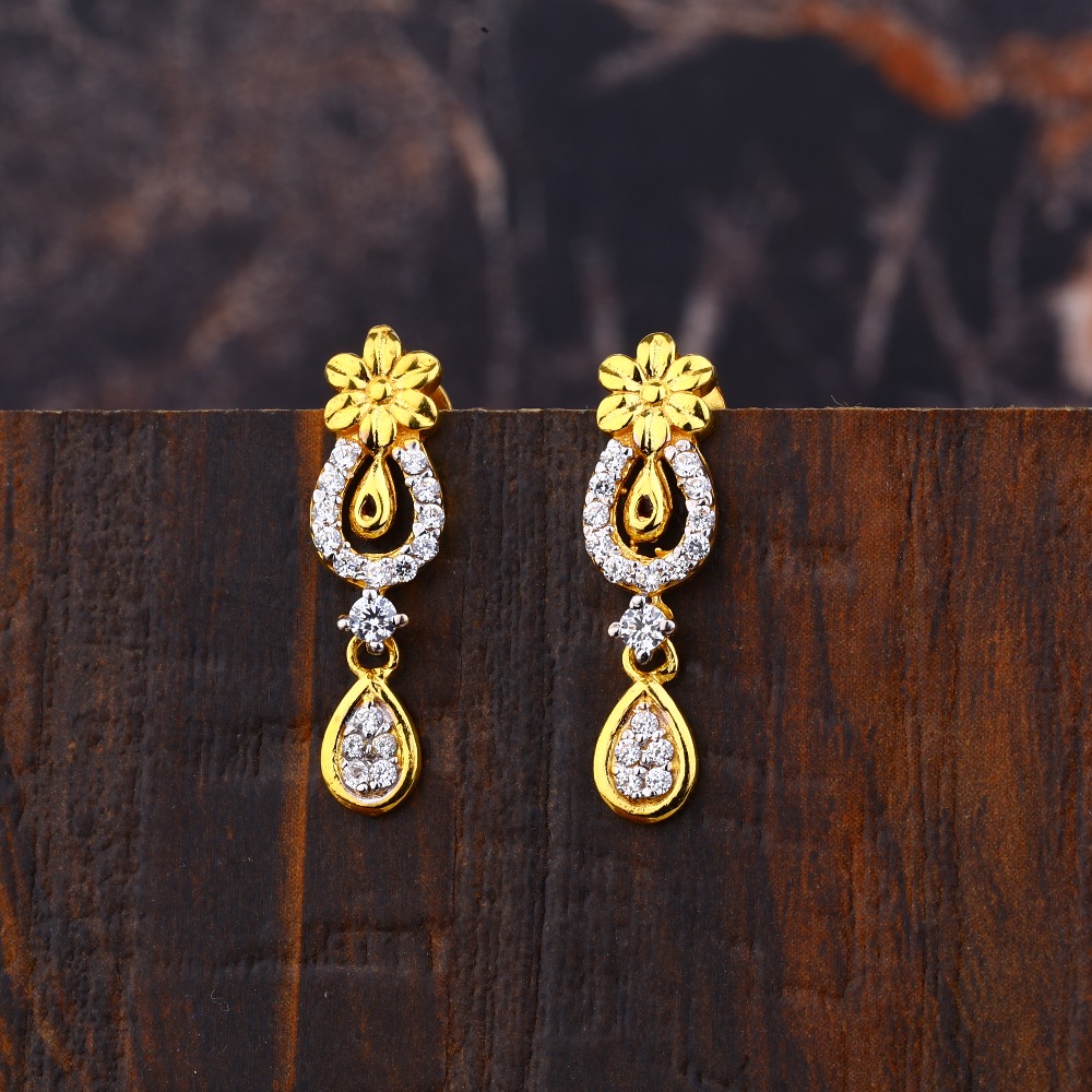 Ladies 22K New Diamond Earring -LFE256