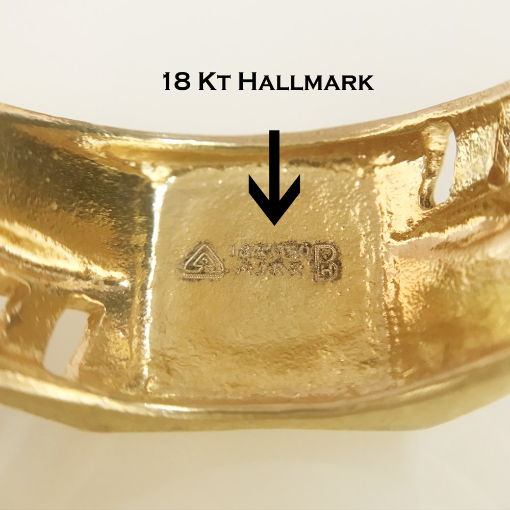 Fine Jewelry 18 Kt Hallmark  Solid Yellow Gold Men'S Ring Size 8-12