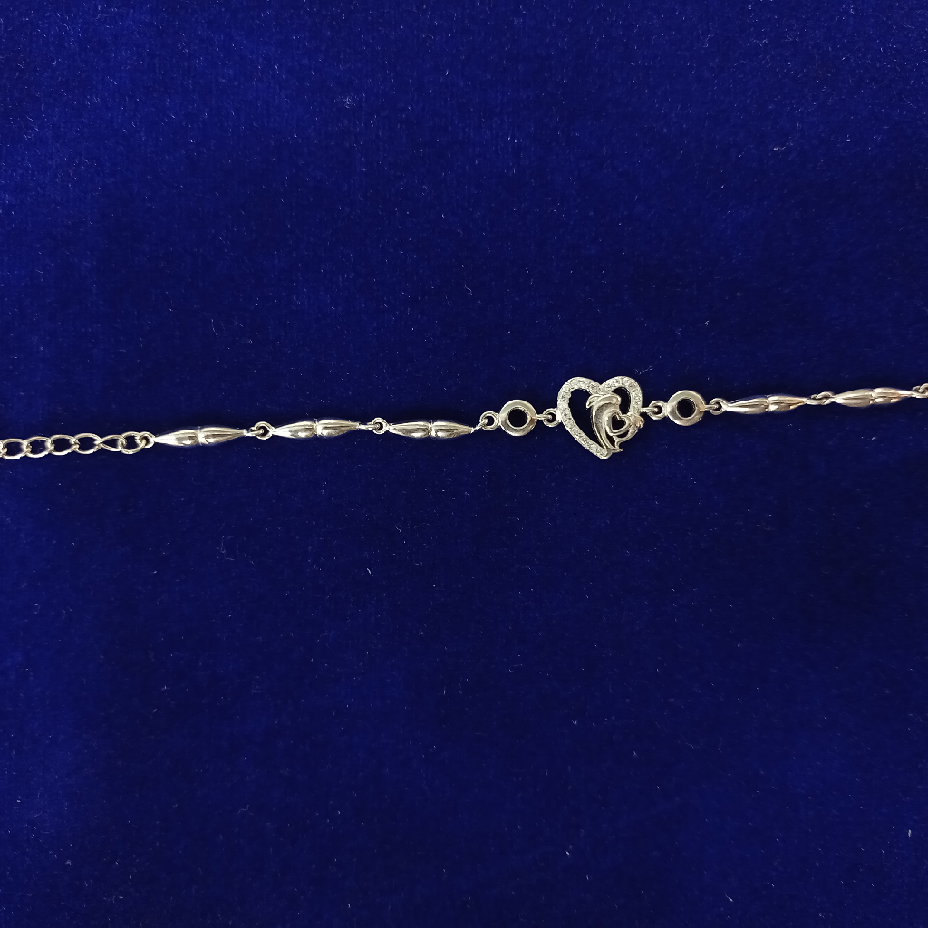 92.5 silver bracelet dolphin in heart shape