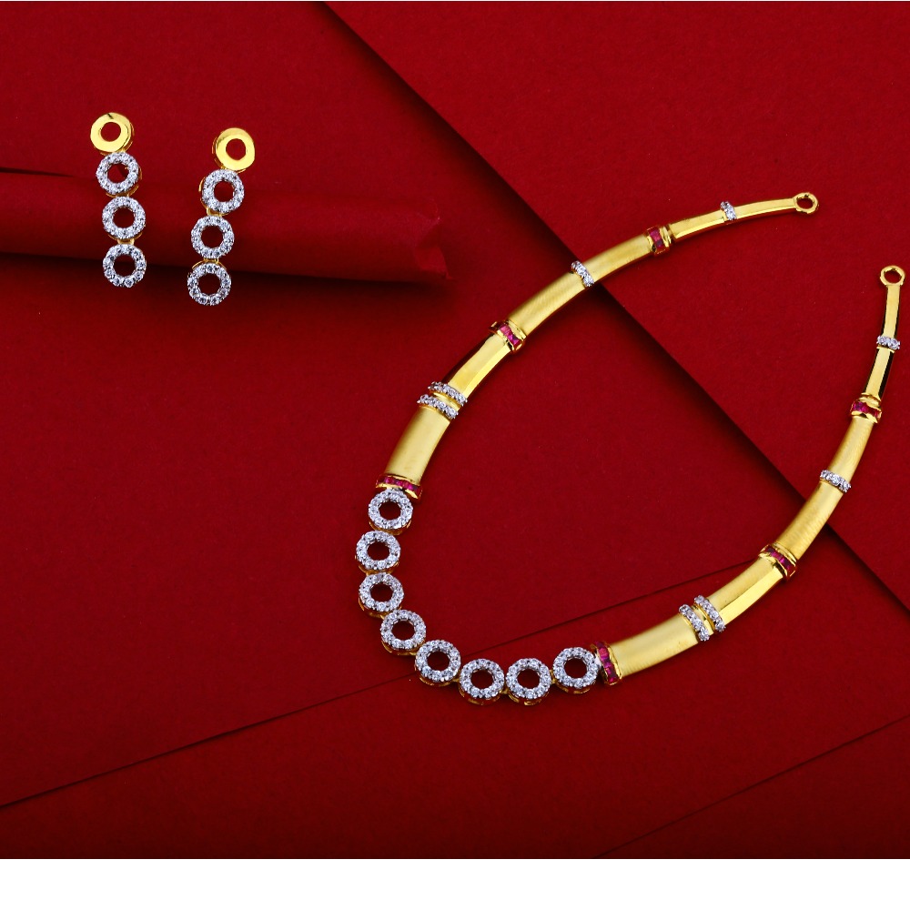 916 Gold CZ Ladies exclusive Necklace Set LN34