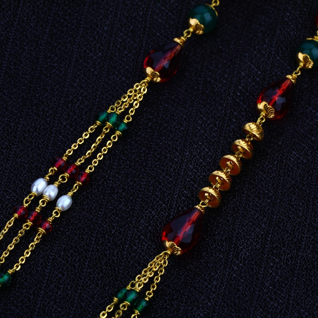 Ladies 916 Gold Moti Chainmala-AC32