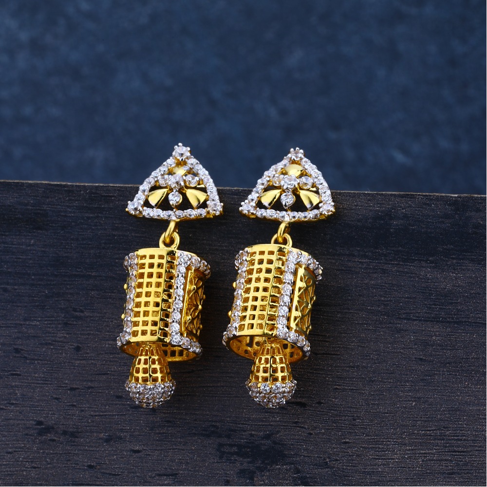 Ladies 916 Gold Jummar Earrings Antique-LJE75