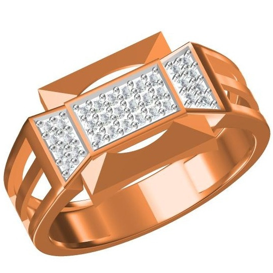 18kt cz rose gold diamond ring
