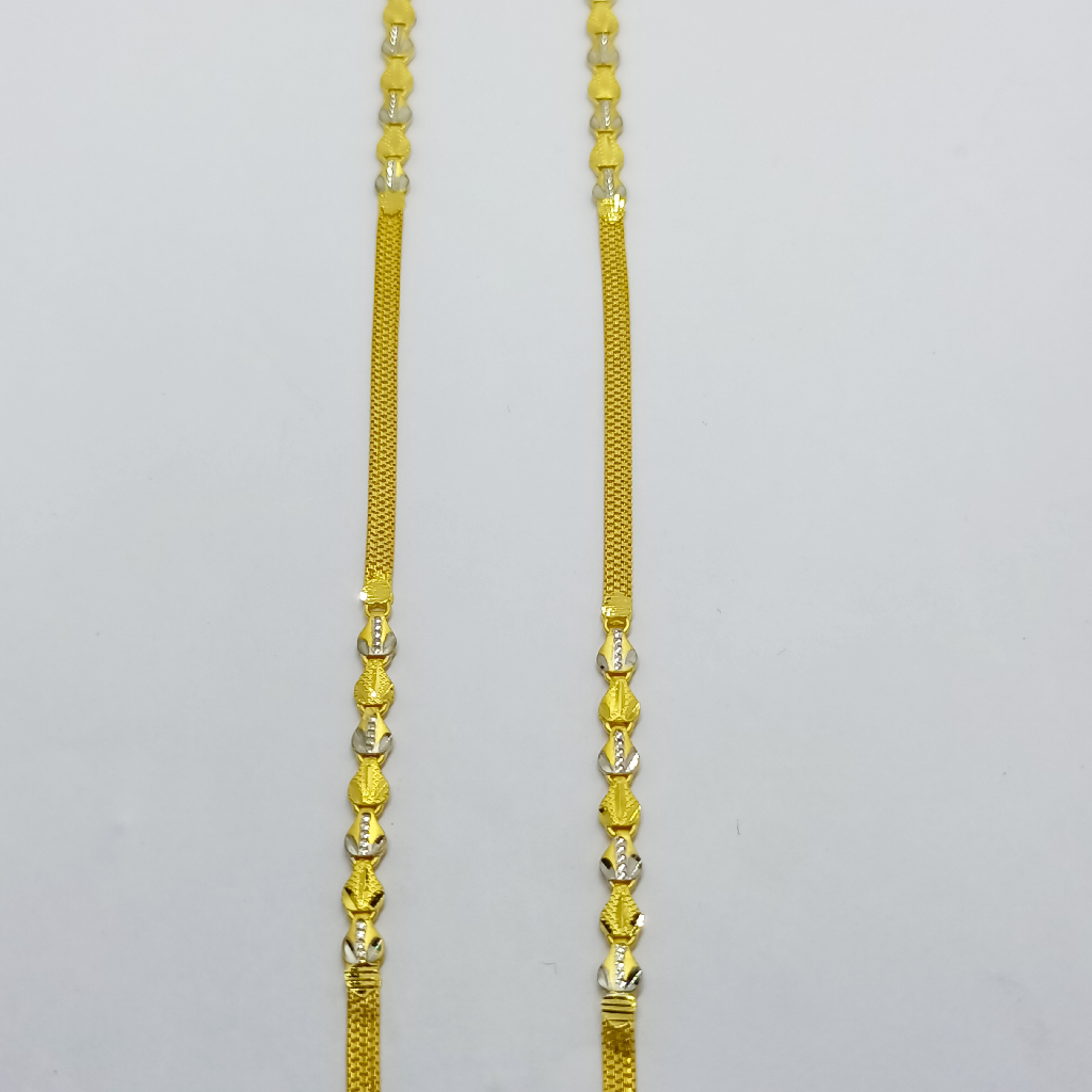 22k/916 yellow round  pearls gold chain