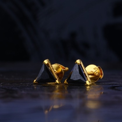 22 carat gold color solitare earrings RH-LE722