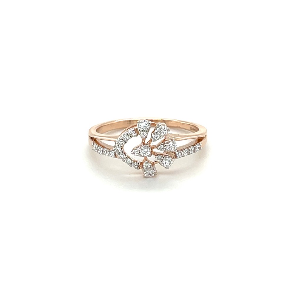 Diamond blüte ring in 14k rose gold and vvs ef quality
