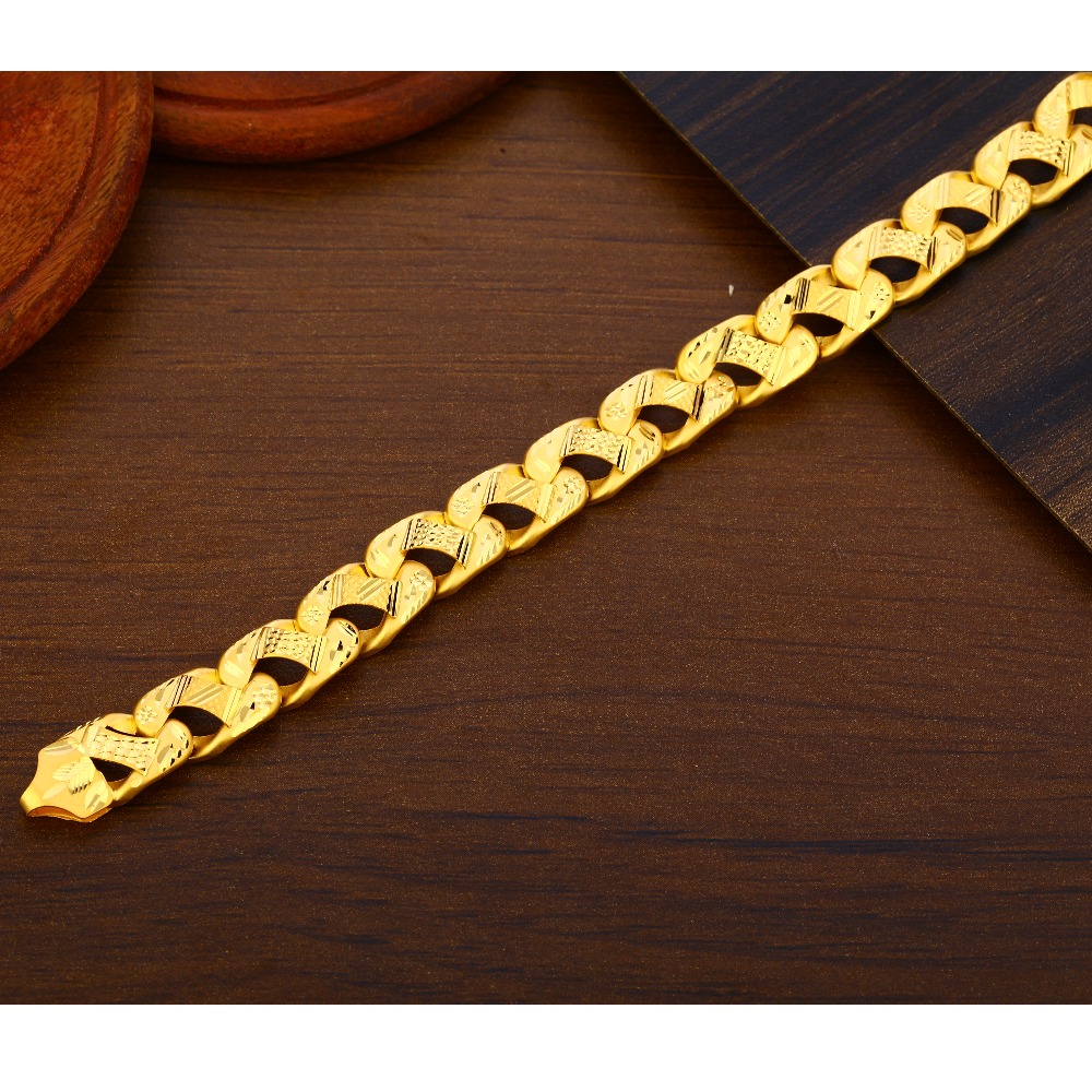22CT Plain Hallmark  Fancy Gold Men's Bracelet MPB375
