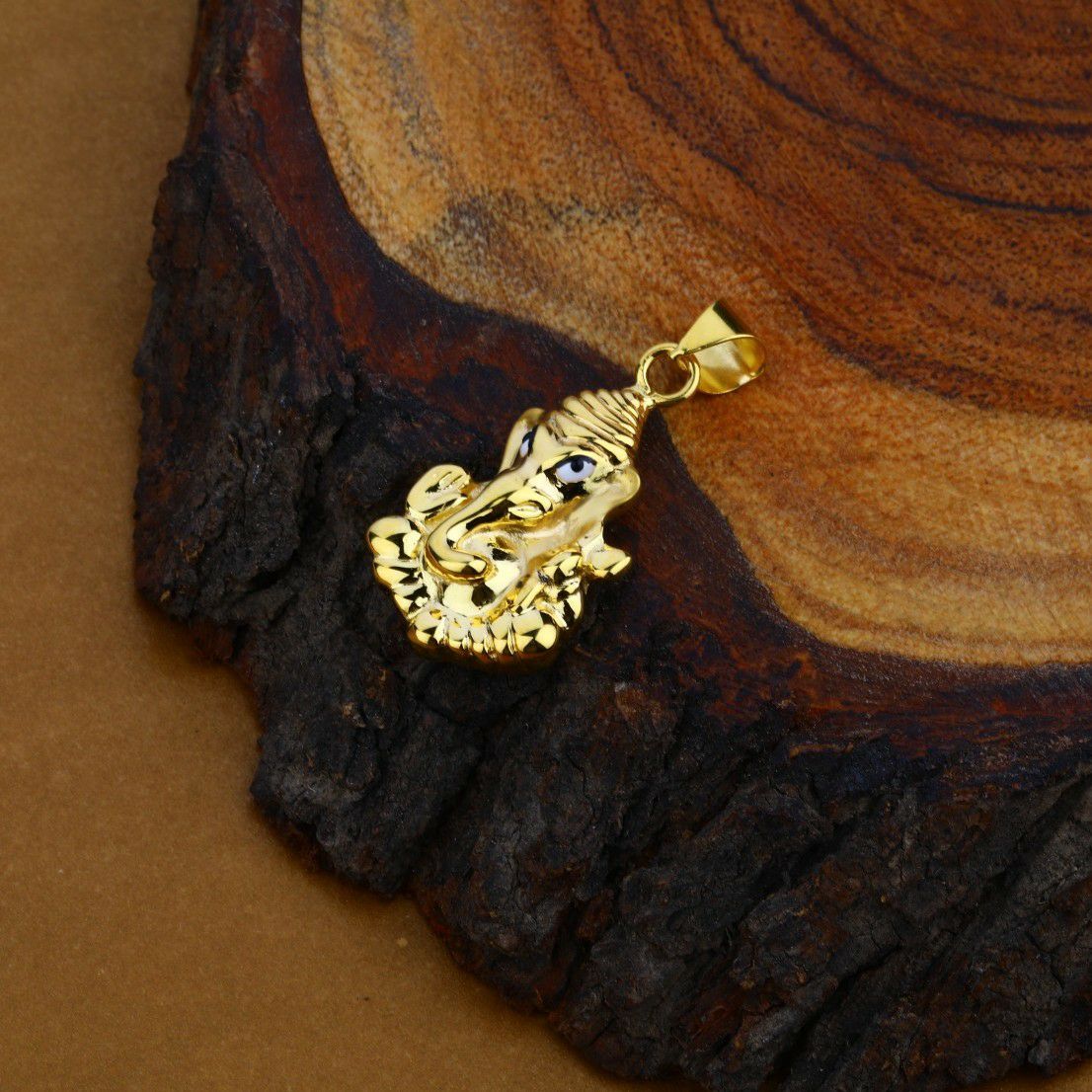 Ganpati God Daily Wear 18K Gold Hollow Pendant-HLP28