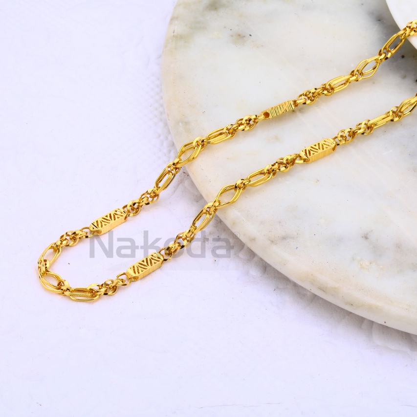 Buy quality 22kt gold cz stylish mens choco chain mch668 in Ahmedabad