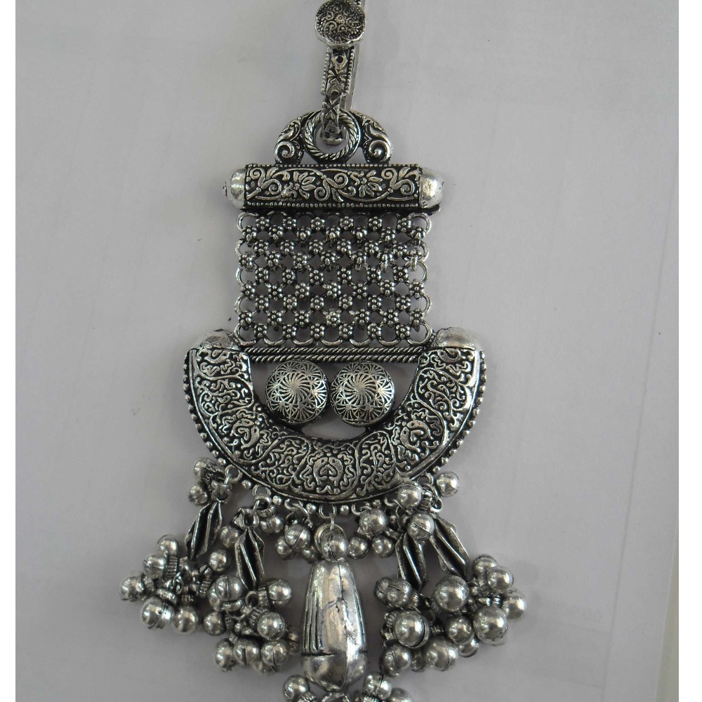 Karizma Jewels Traditional Real Silver Indian Oxidized Juda Women Waist Key Chain Holder 6.5 in