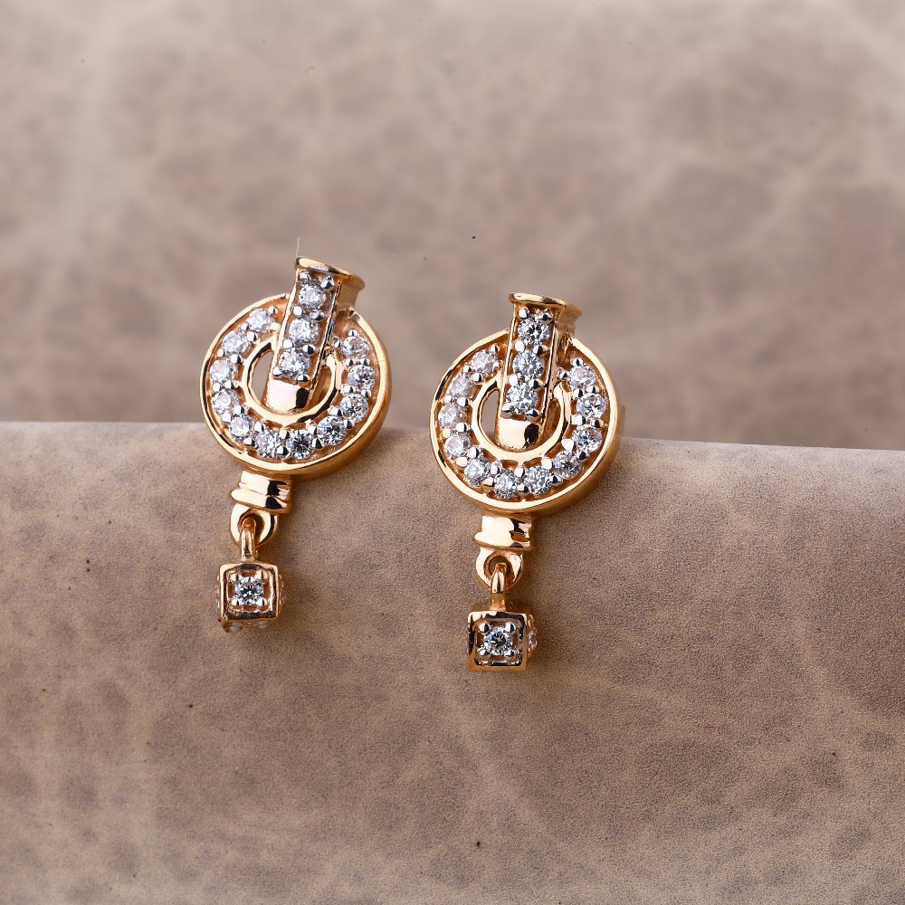 18CT  Rose Gold Gorgeous Hallmark Ladies Earring RE204