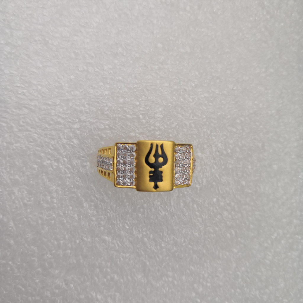 916 gold fancy trisul design Gents ring