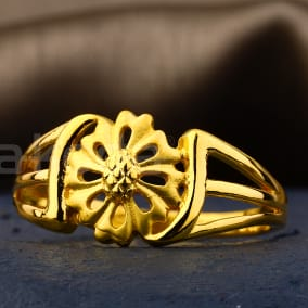 22KT Gold Hallmark Designer Ladies Plain Ring LPR609