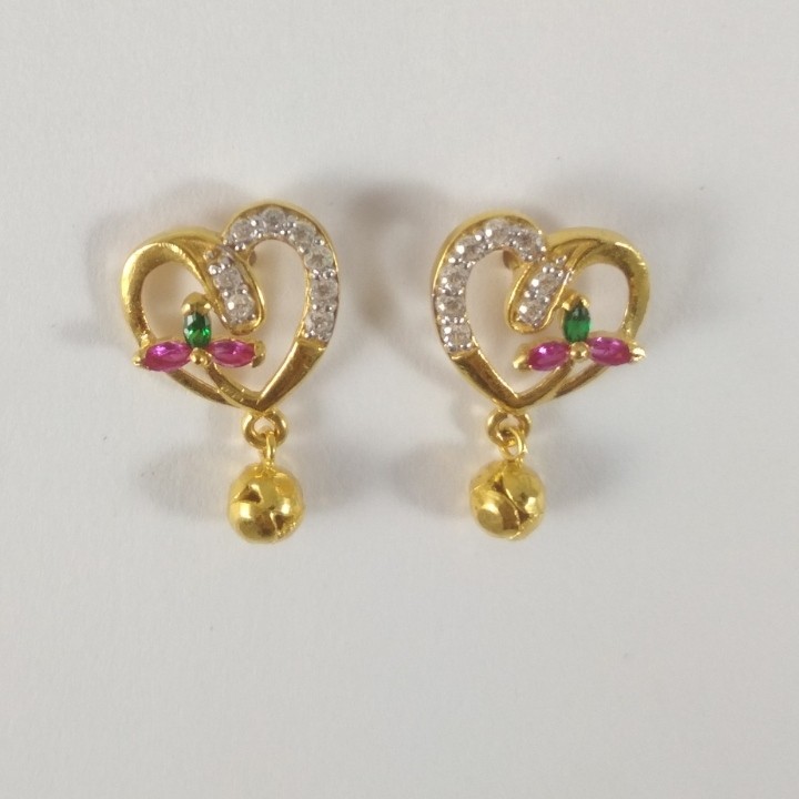 Retailer Of 22 K Gold Heart Shape Earring Nj E0303 Jewelxy 1095