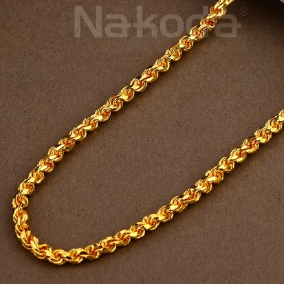916 Gold CZ Hallmark Delicate Mens Hollow Chain MHC34
