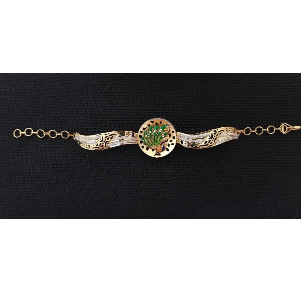 22Kt Gold Peacock Design Bracelet For Women RH-B002